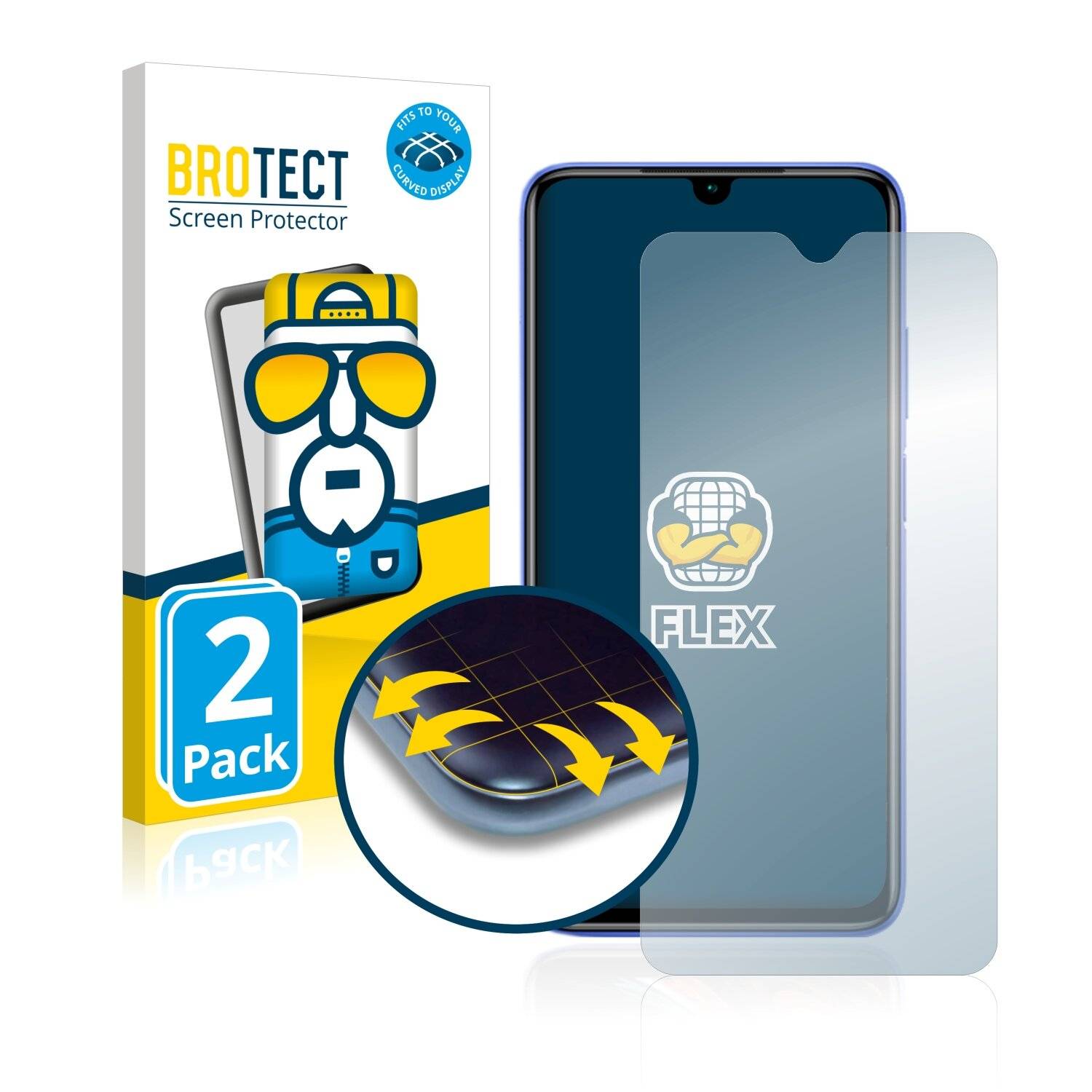 2x BROTECT Flex Full-Cover Displayschutzfolie für Xiaomi Redmi