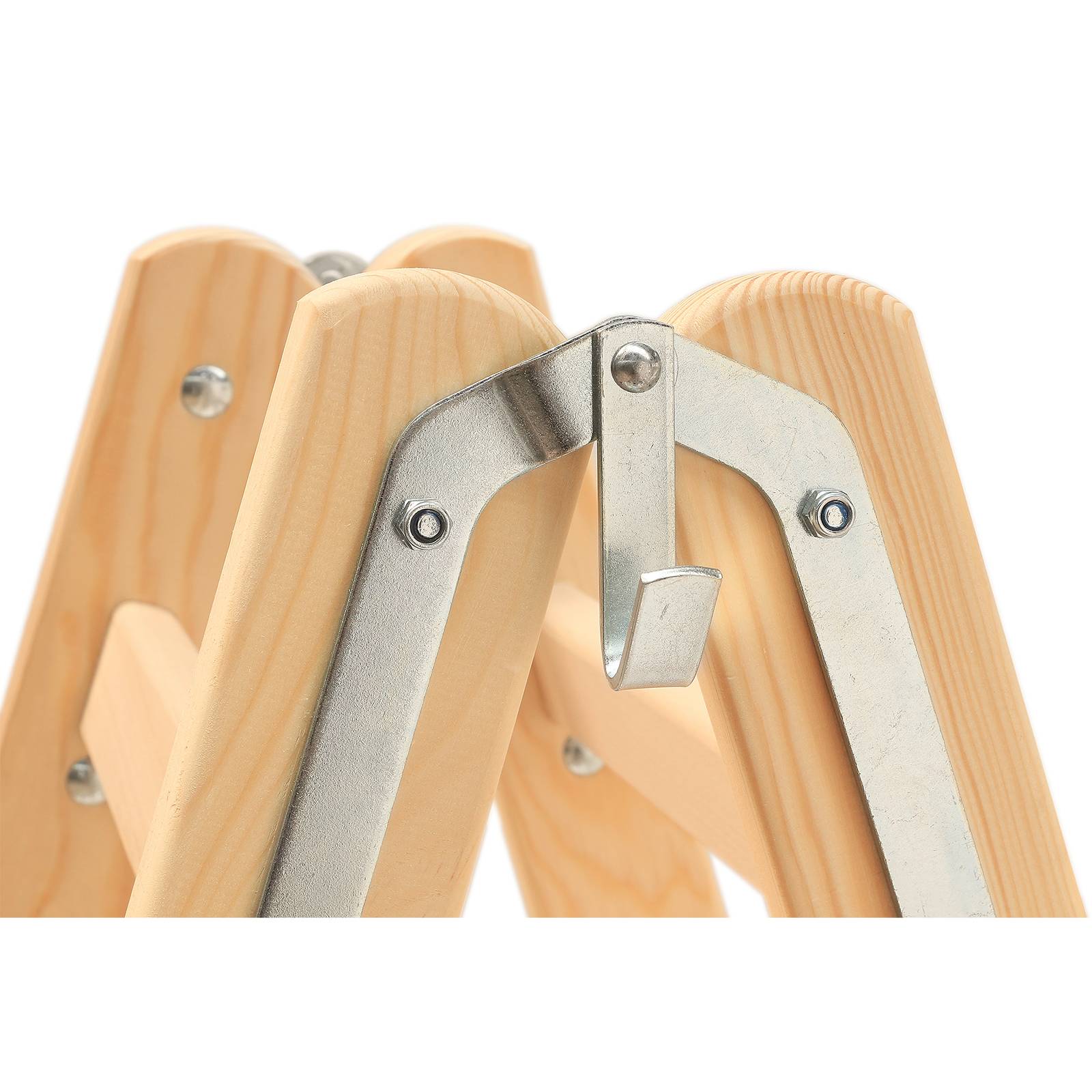 Hymer Holz Sprossenstehleiter mit Eimerhaken 2x3 Sprossen