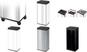 Hailo Abfalleimer Big-Box Swing XL, 52 L, schwarz Großraum-Abfallbox, Stahlblech und Kunststoff, automatisch