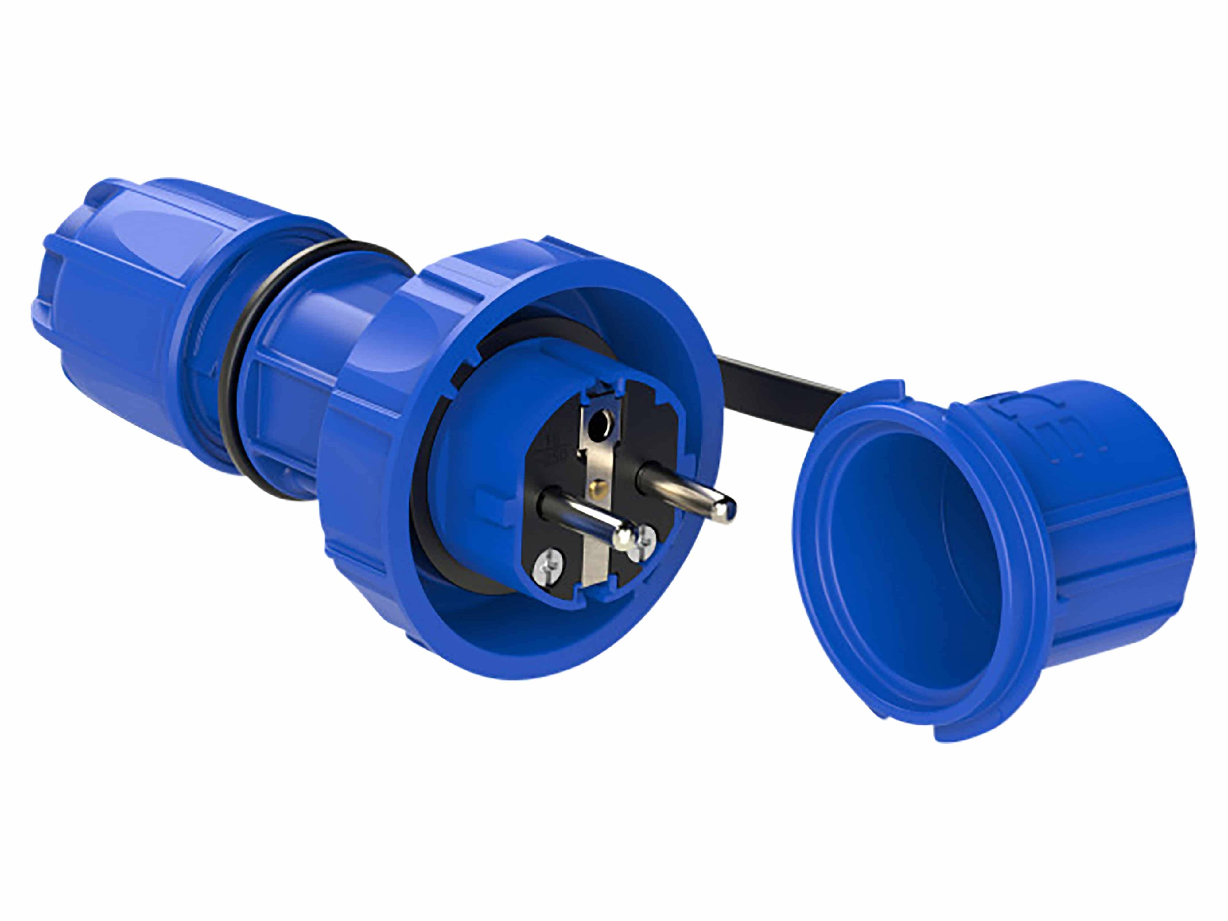 PCE Schutzkontaktstecker Nautilus, mit Schutzkappe, IP68