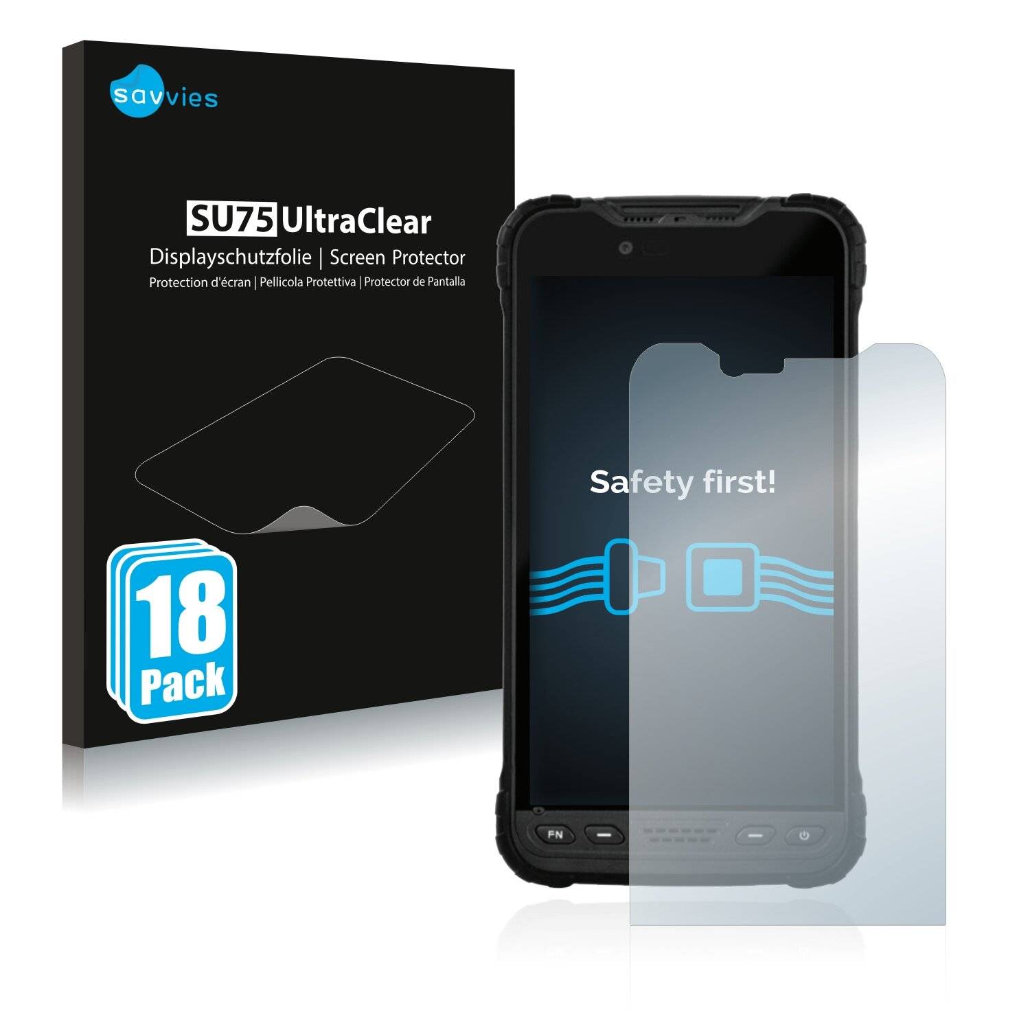 18x Savvies SU75 Displayschutzfolie für Zebra