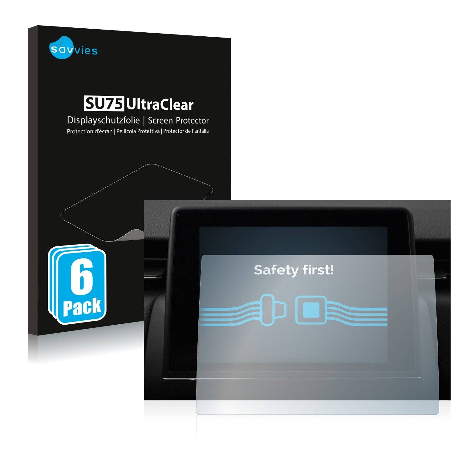 6x Savvies SU75 Displayschutzfolie für Renault Captur Easy Link