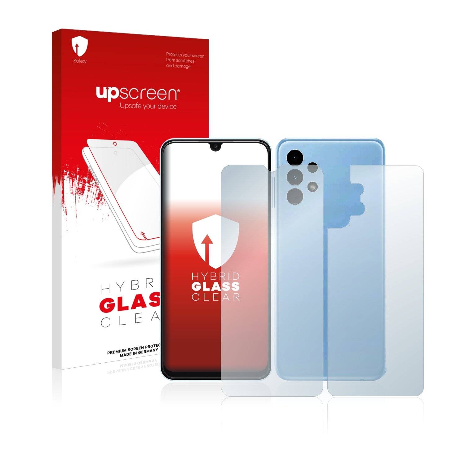 upscreen Hybrid Glass Clear Premium Schutzglas Folie für Samsung Galaxy A13 (Vorder +