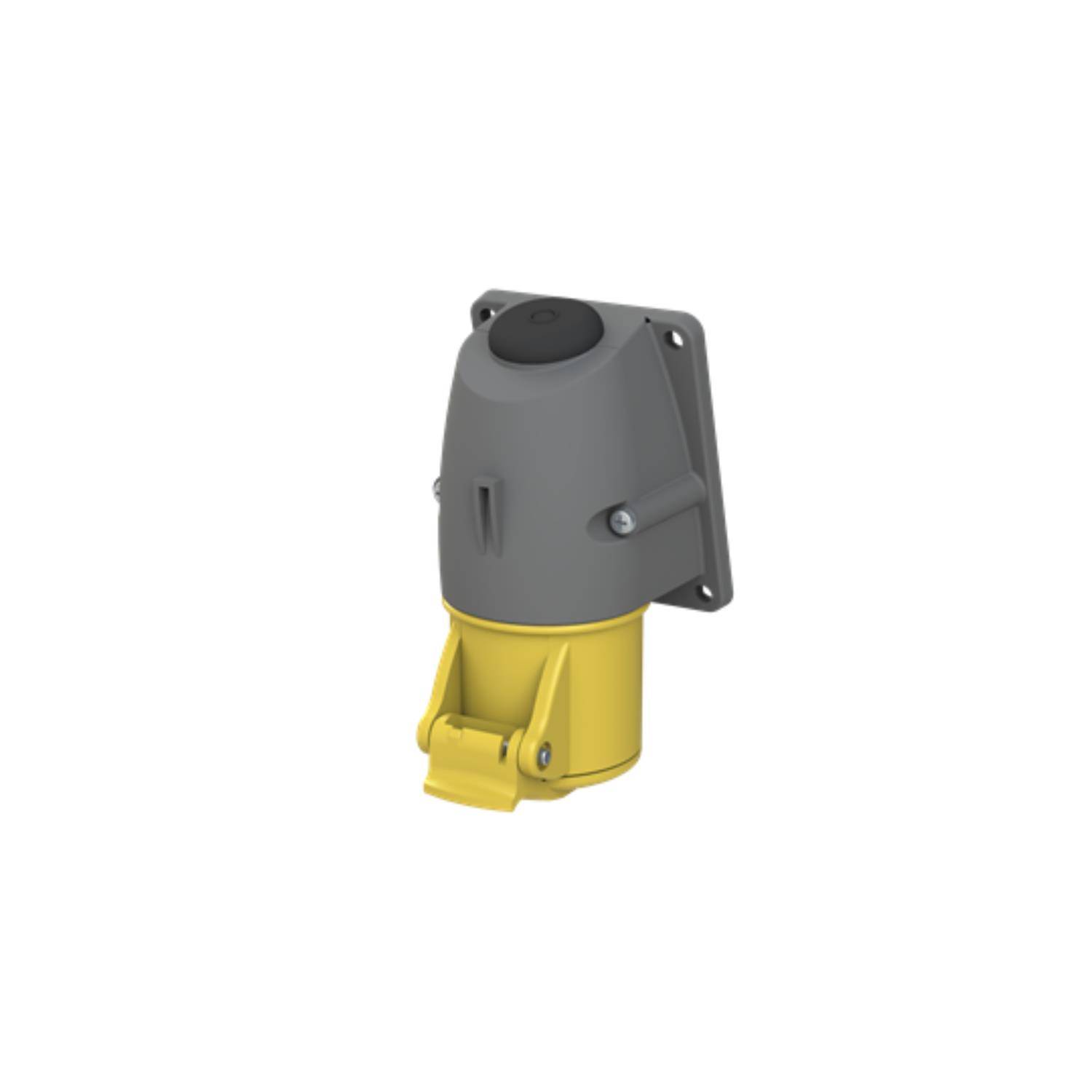 2CMA193097R1000 Amphenol 16 Ampere CEE Wandsteckdose 3-polig (2P+PE) Buchse, Kodierung 4h gelb 100/130V Frequenz 50 und