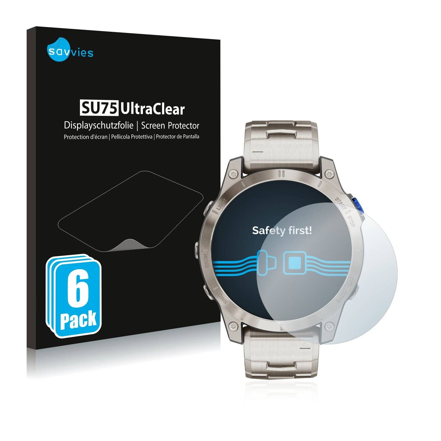 6x Savvies SU75 Displayschutzfolie für Garmin D2 Mach