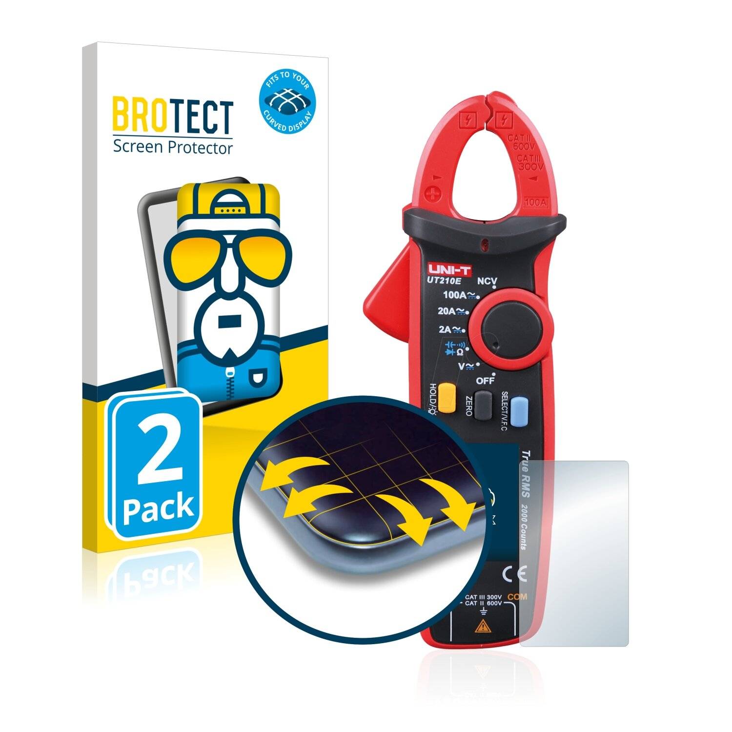 2x BROTECT Flex Full-Cover Displayschutzfolie für Uni-T UT210