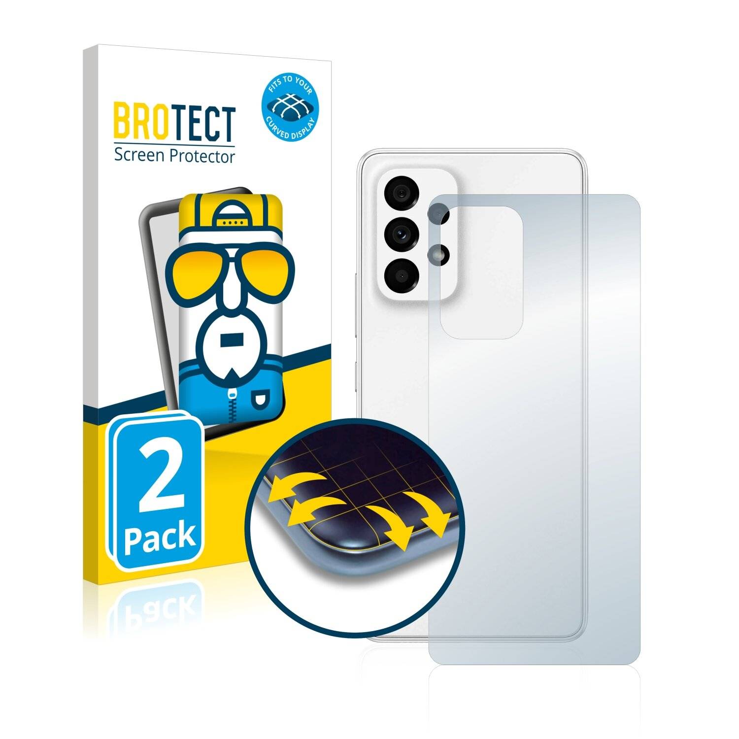 2x BROTECT Flex Full-Cover Displayschutzfolie für Samsung Galaxy A53 5G