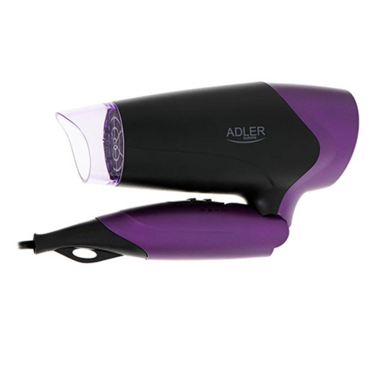 Adler AD 2260 Haartrockner 1600W, Schwarz-Lila - Föhn mit Klappgriff
