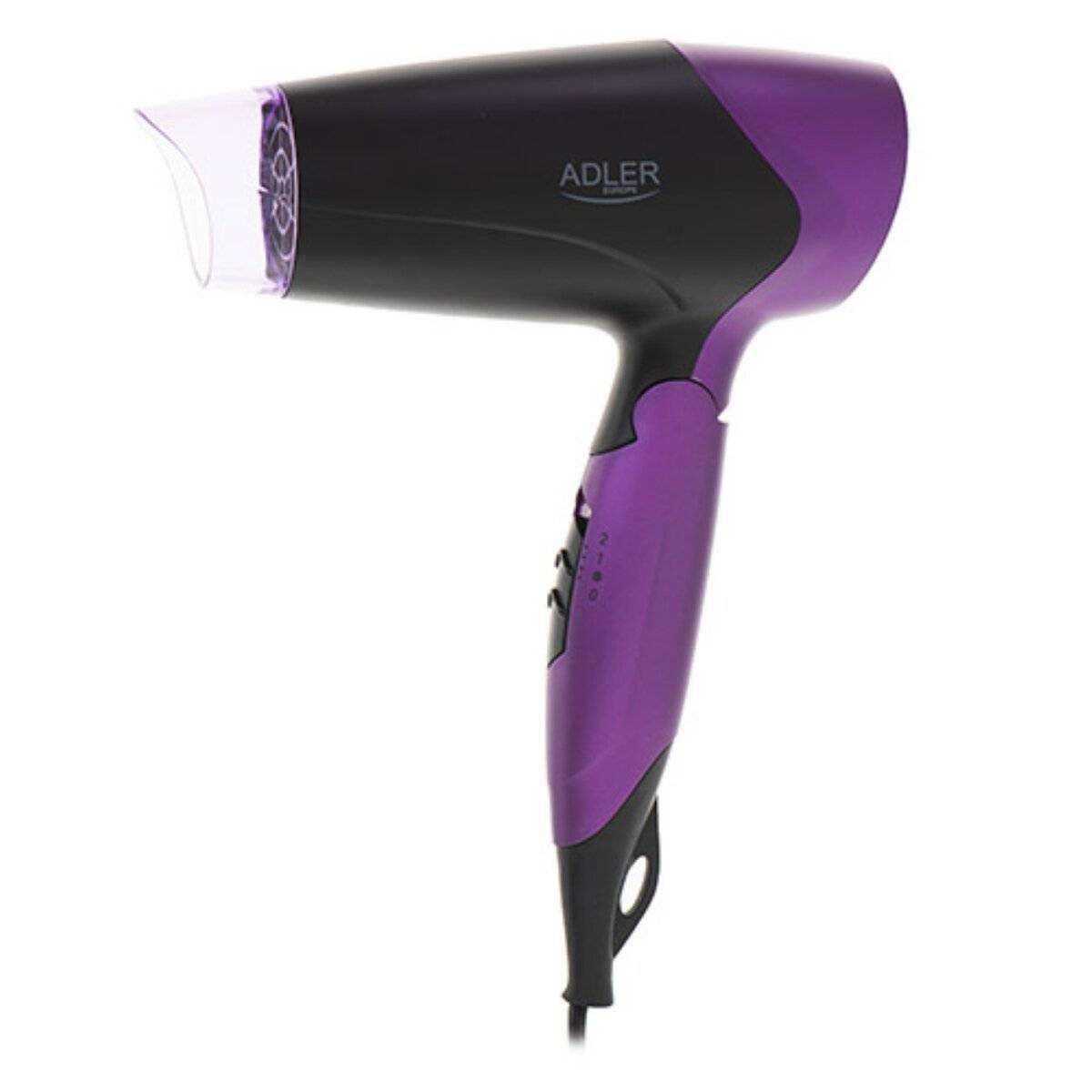 Adler AD 2260 Haartrockner 1600W, Schwarz-Lila - Föhn mit Klappgriff