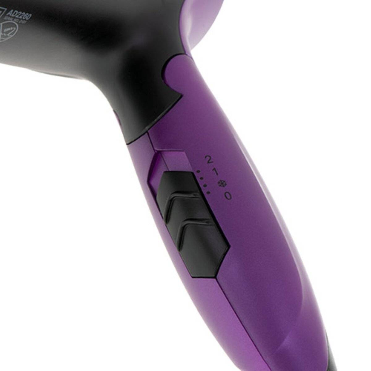 Adler AD 2260 Haartrockner 1600W, Schwarz-Lila - Föhn mit Klappgriff