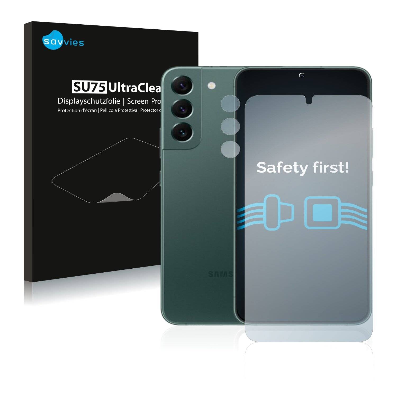 18x Savvies SU75 Displayschutzfolie für Samsung Galaxy S22 Plus 5G (Vorderseite +