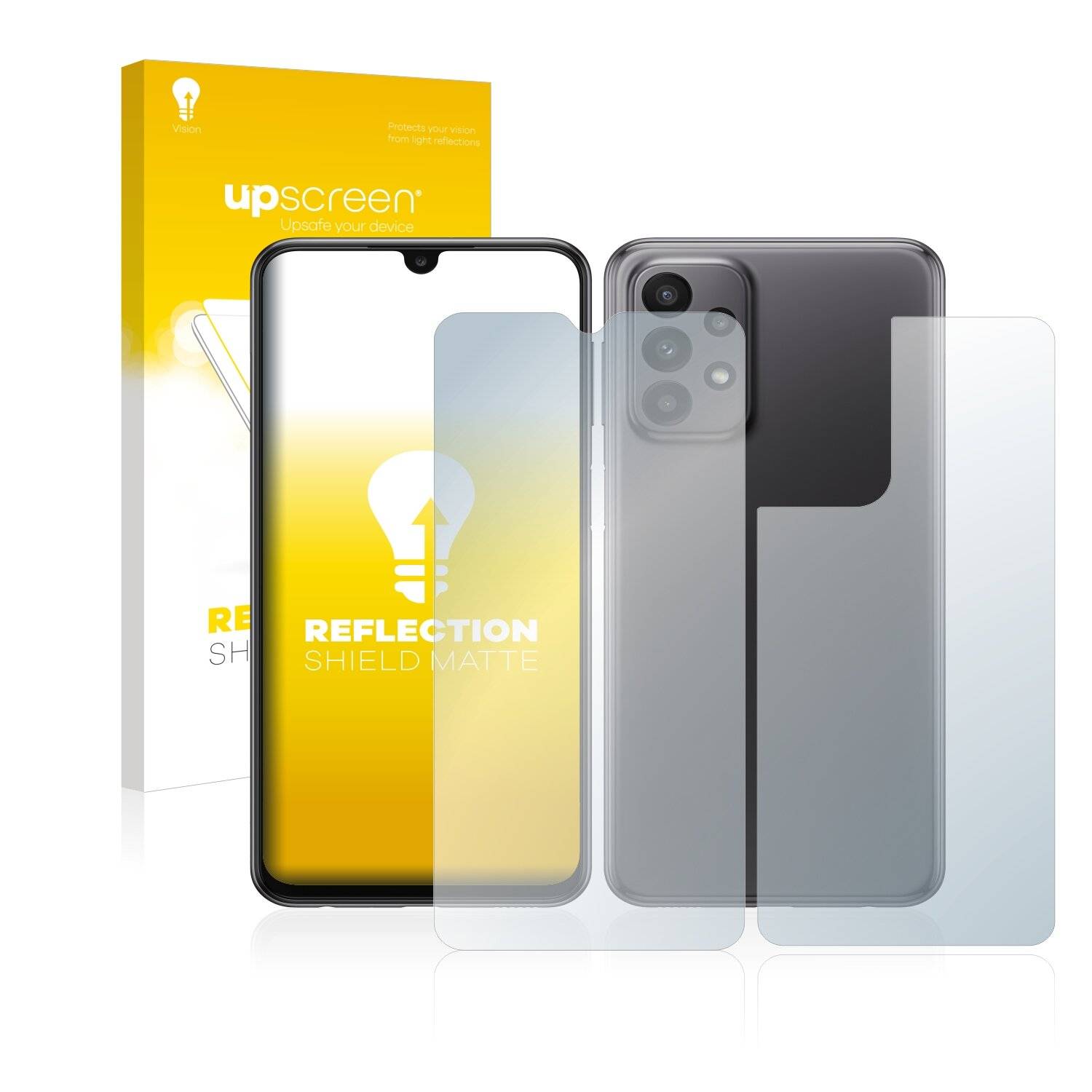 upscreen Reflection Shield Matte Premium Displayschutzfolie für Samsung Galaxy A23 (Vorder +