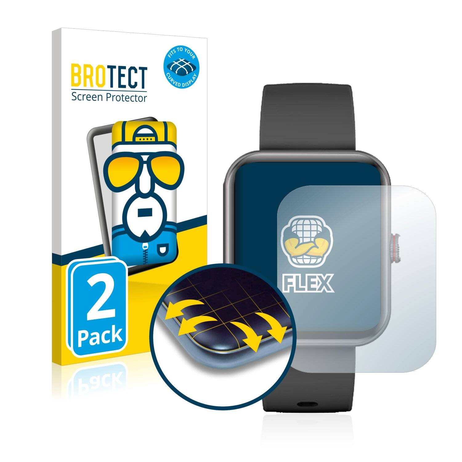 2x BROTECT Flex Full-Cover Displayschutzfolie für David Lian New