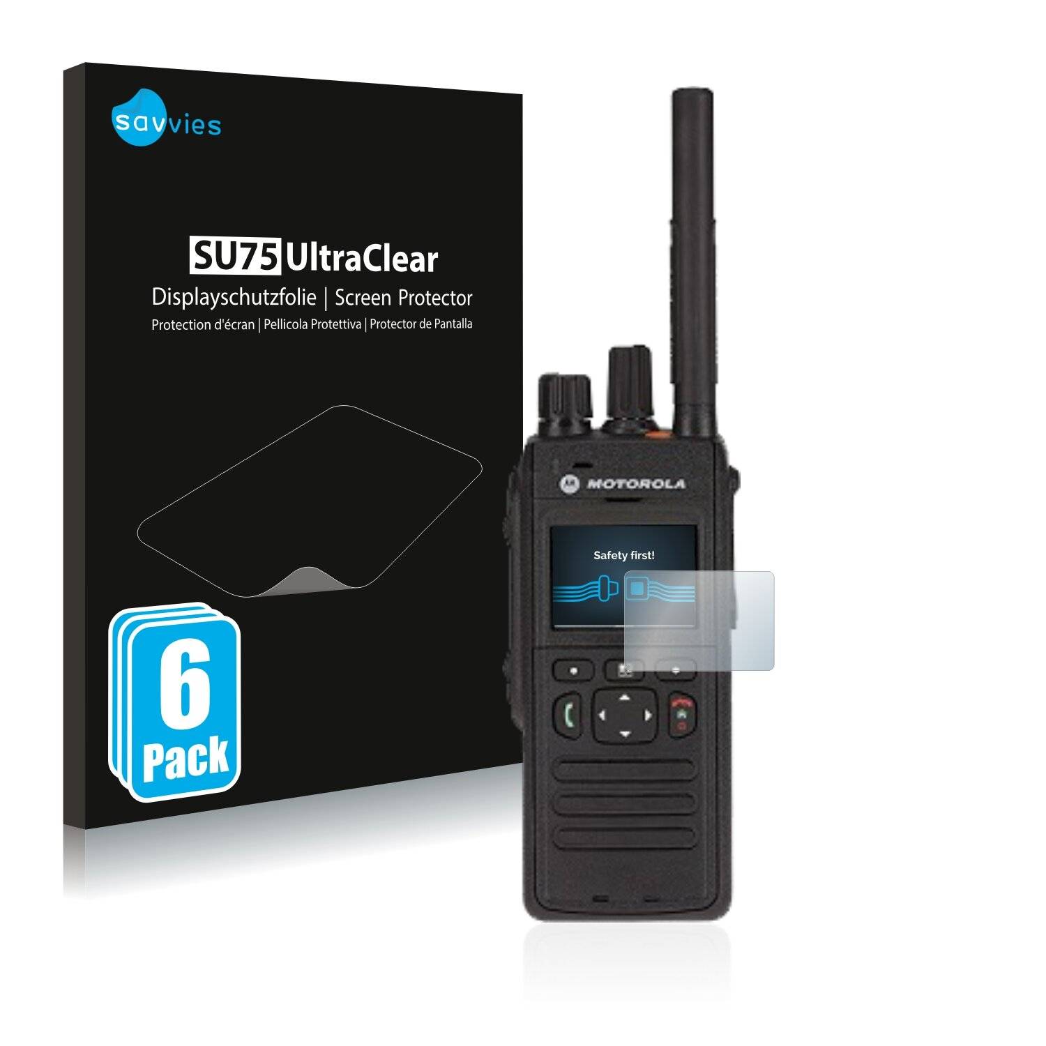 6x Savvies SU75 Displayschutzfolie für Motorola