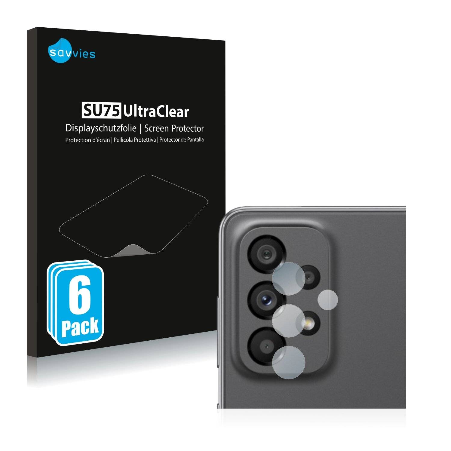 6x Savvies SU75 Displayschutzfolie für Samsung Galaxy A73 5G (NUR