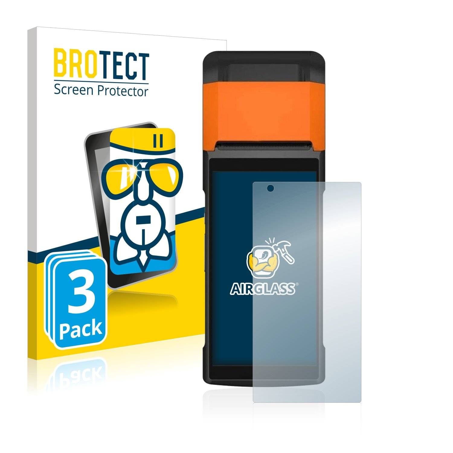 3x BROTECT AirGlass Schutzglas Folie für Sunmi