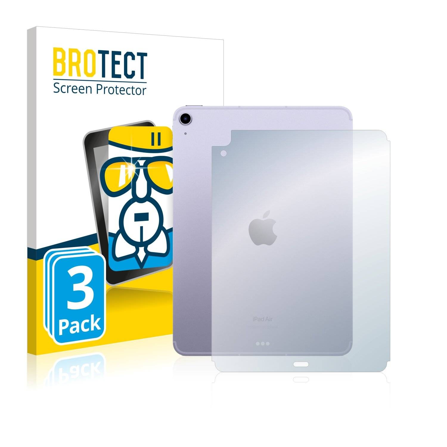 3x BROTECT AirGlass Schutzglas Folie für Apple iPad Air 5 WiFi 2022 (Rückseite, 5.