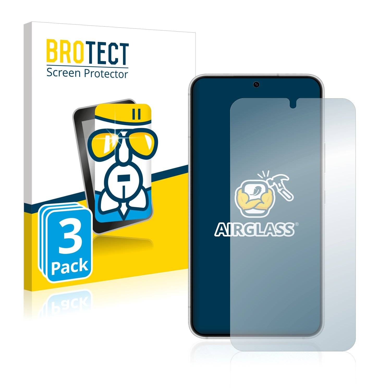 3x BROTECT AirGlass Schutzglas Folie für Samsung Galaxy S22