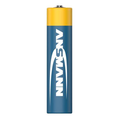 Eine blau und gelb gefärbte zylindrische Batterie mit dem Text „ANSAN