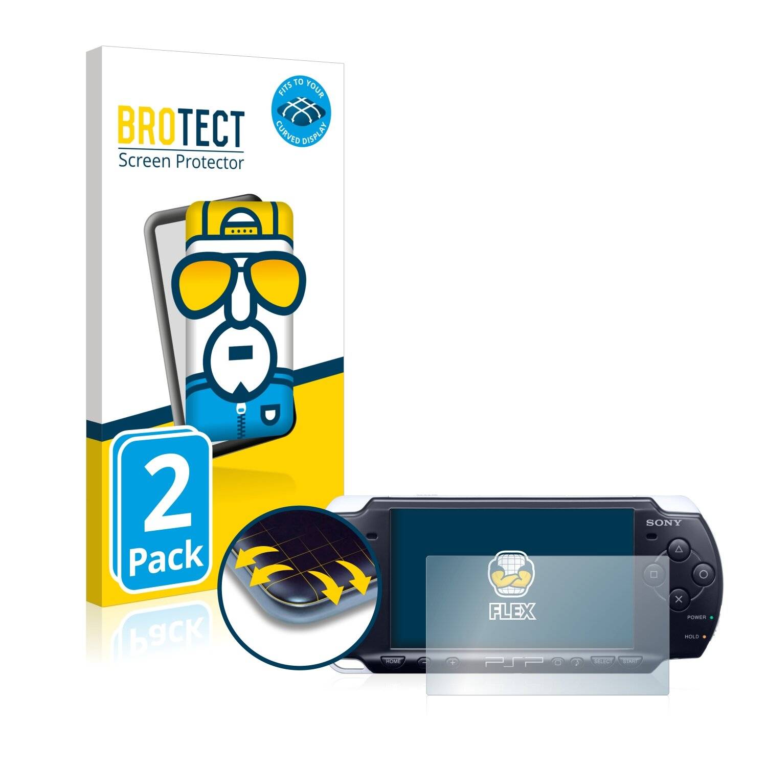 2x BROTECT Flex Full-Cover Displayschutzfolie für Sony PSP