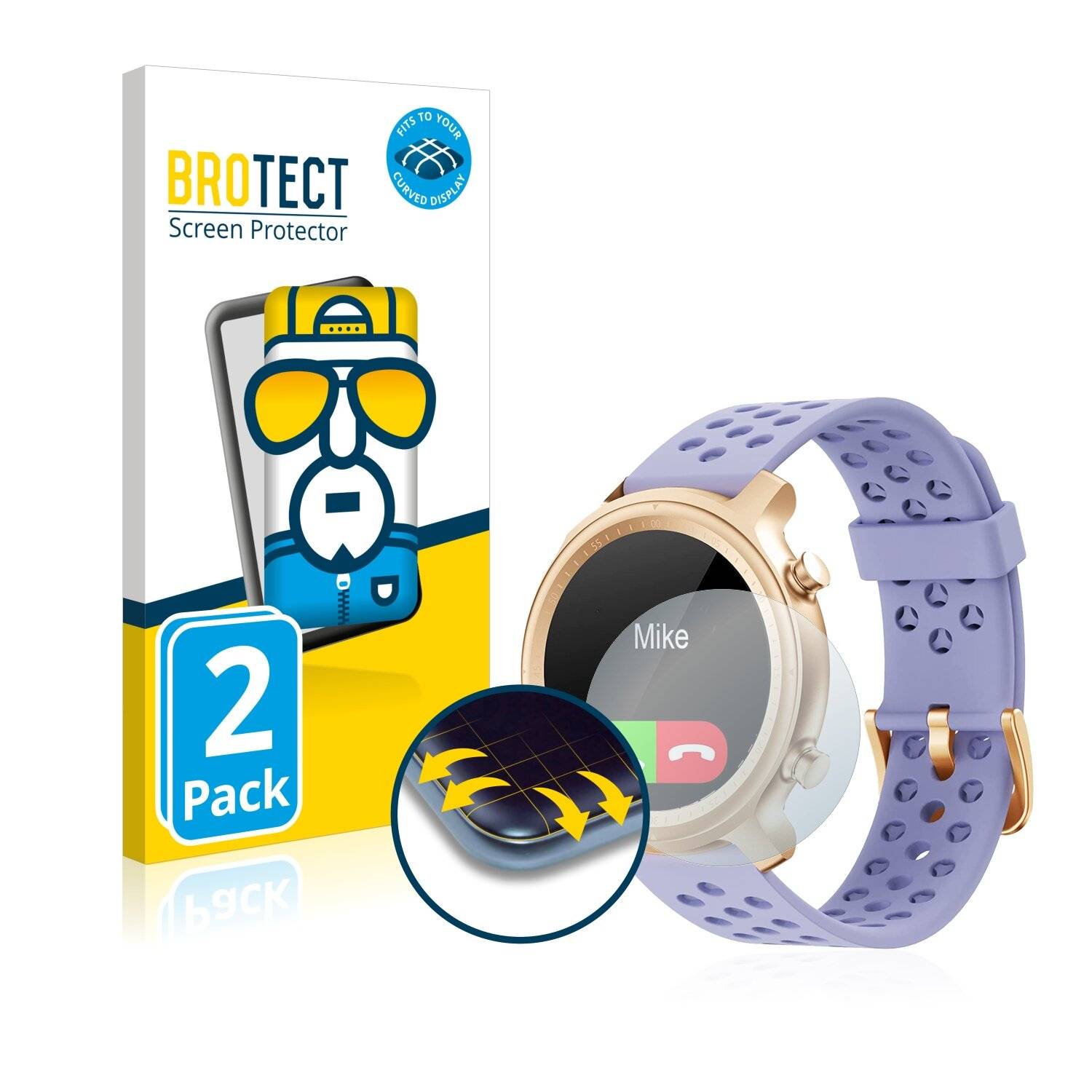 2x BROTECT Flex Full-Cover Displayschutzfolie für Fitonme