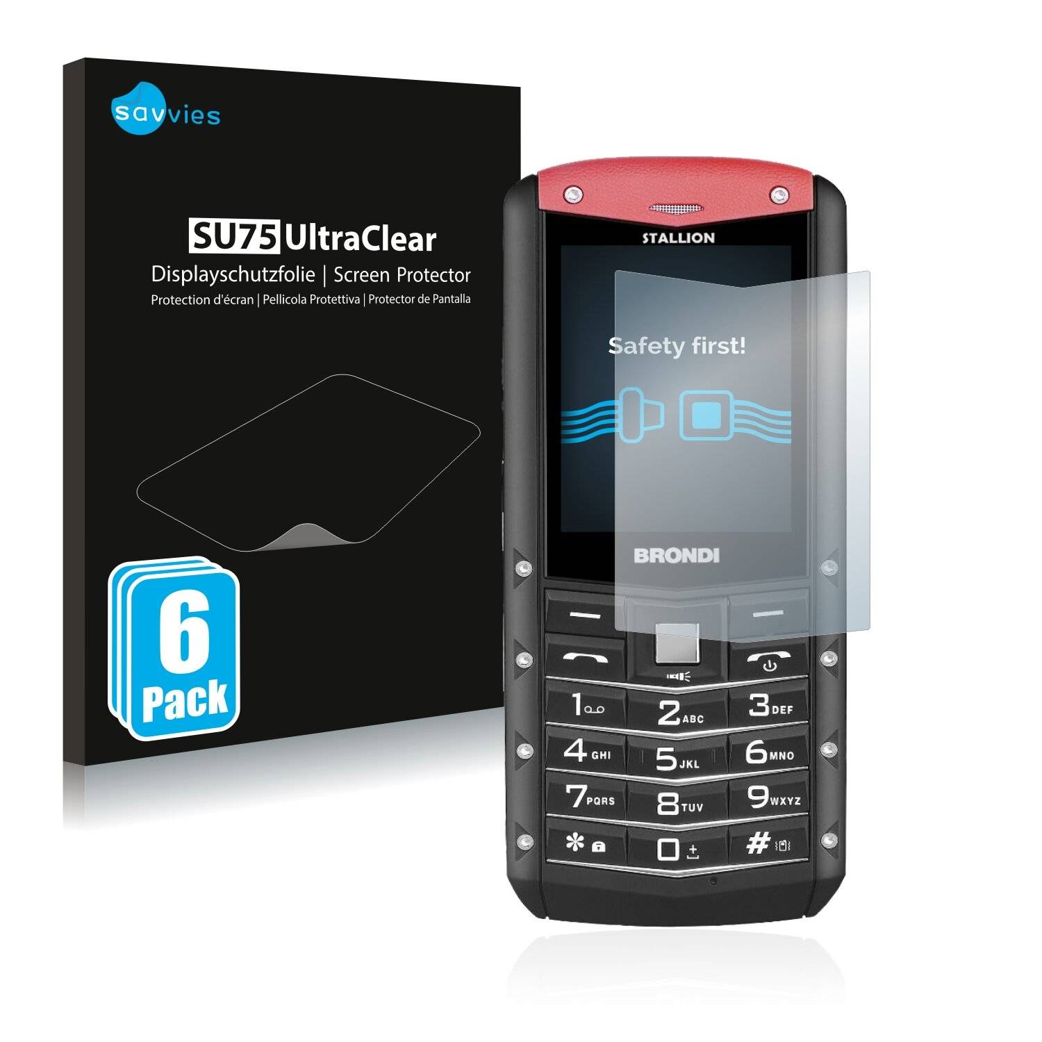 6x Savvies SU75 Displayschutzfolie für Brondi