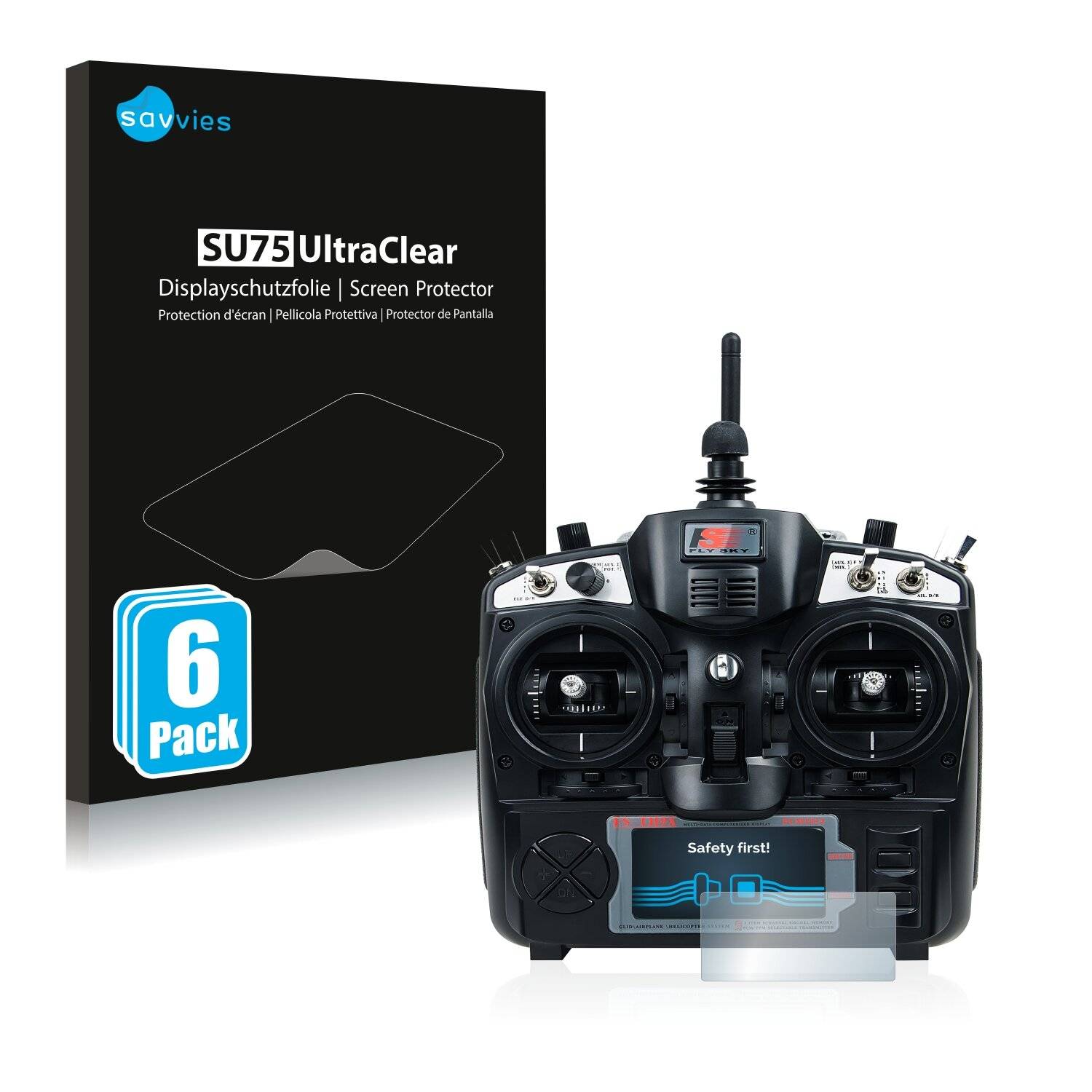 6x Savvies SU75 Displayschutzfolie für FlySky