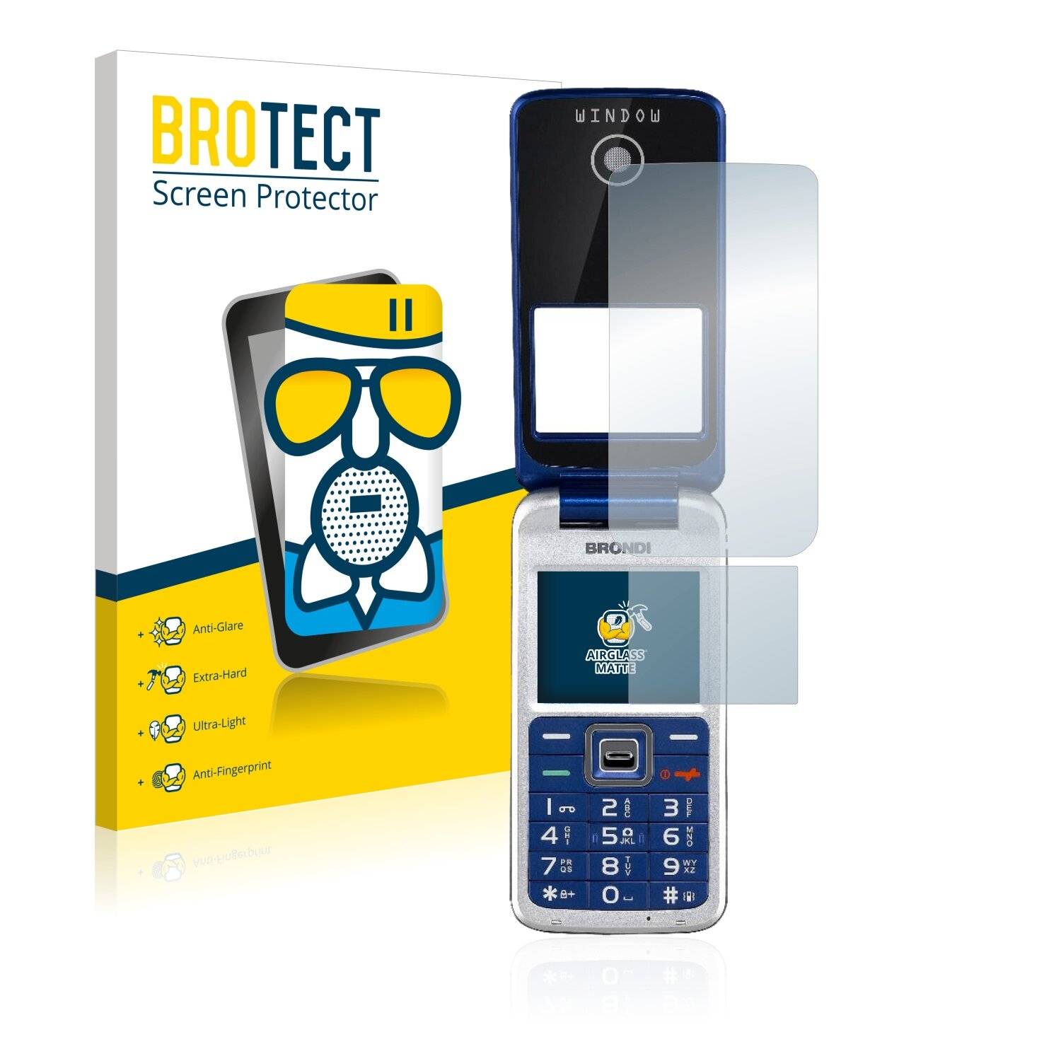 BROTECT AirGlass Matte Schutzglas Folie für Brondi