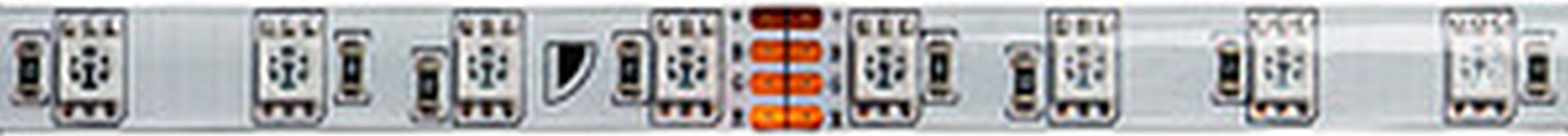 Ein Computerserver mit mehreren orangefarbenen beleuchteten Bedienfeldern, Kabeln und Komponenten, die einen aktiven Status oder Verarbeitungsvorgang anzeigen.