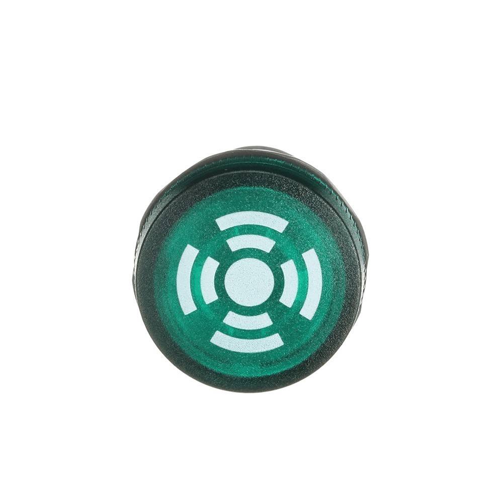 Eine grüne Taste mit einem drahtlosen Symbol, die eine Konnektivitäts- oder Signalfunktion anzeigt.