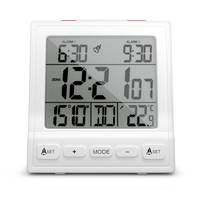 Mebus 56813, Digitaler Wecker, Rechteck, Weiß, 12/24 h, F, °C, Weiß