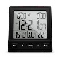 Mebus 25581, Digitaler Wecker, Quadratisch, Schwarz, 12/24 h, F, °C, Beide Geschlechter