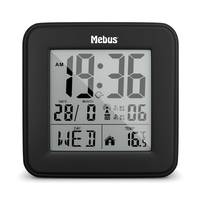 Mebus 25595, Digitaler Wecker, Quadratisch, Schwarz, 12/24 h, F, °C, Beide Geschlechter