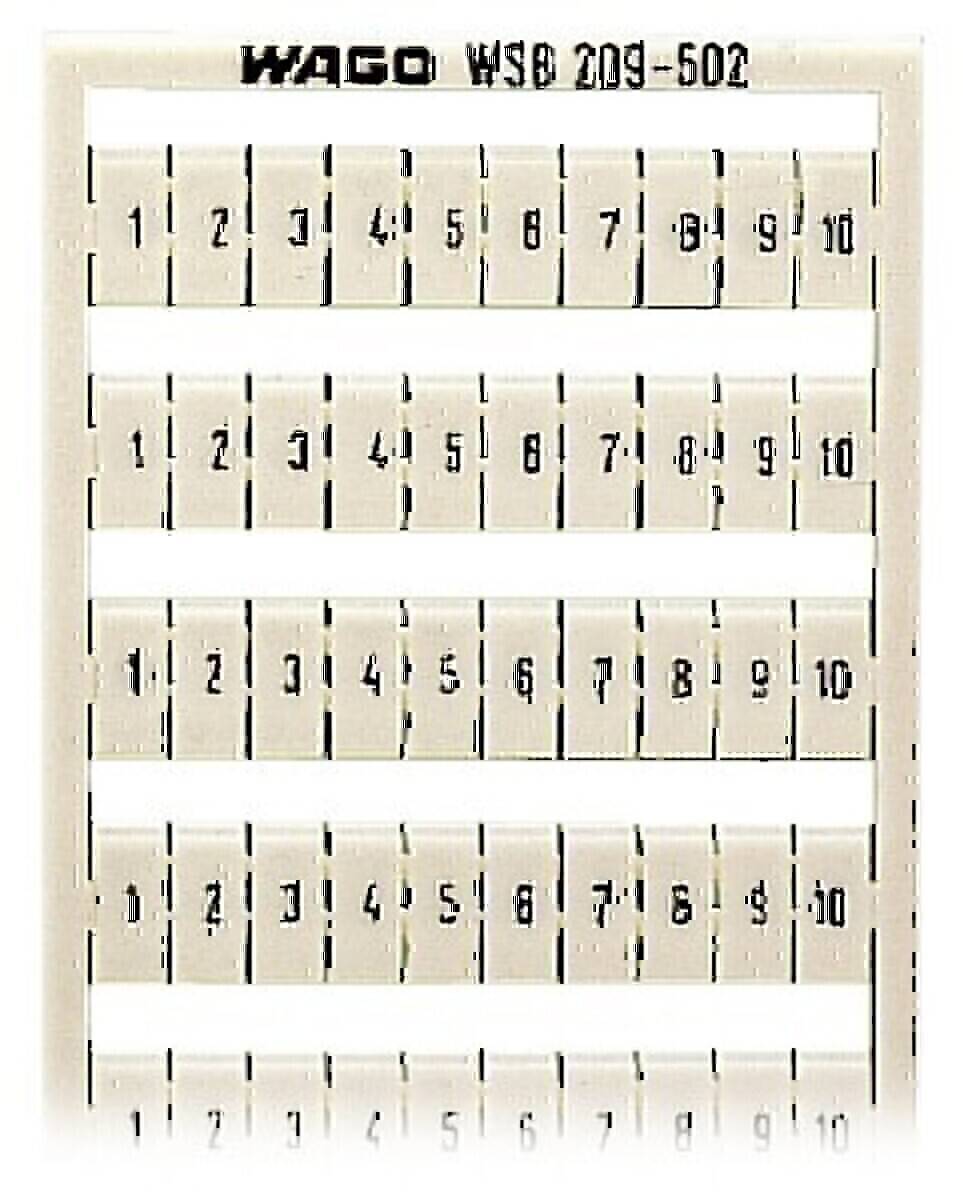 Ein beiger Sortierständer mit Beschriftung von Nummern 1 bis 10, in fünf horizontalen Reihen angeordnet, der zur Organisation von kleinen Gegenständen oder Dokumenten verwendet wird.