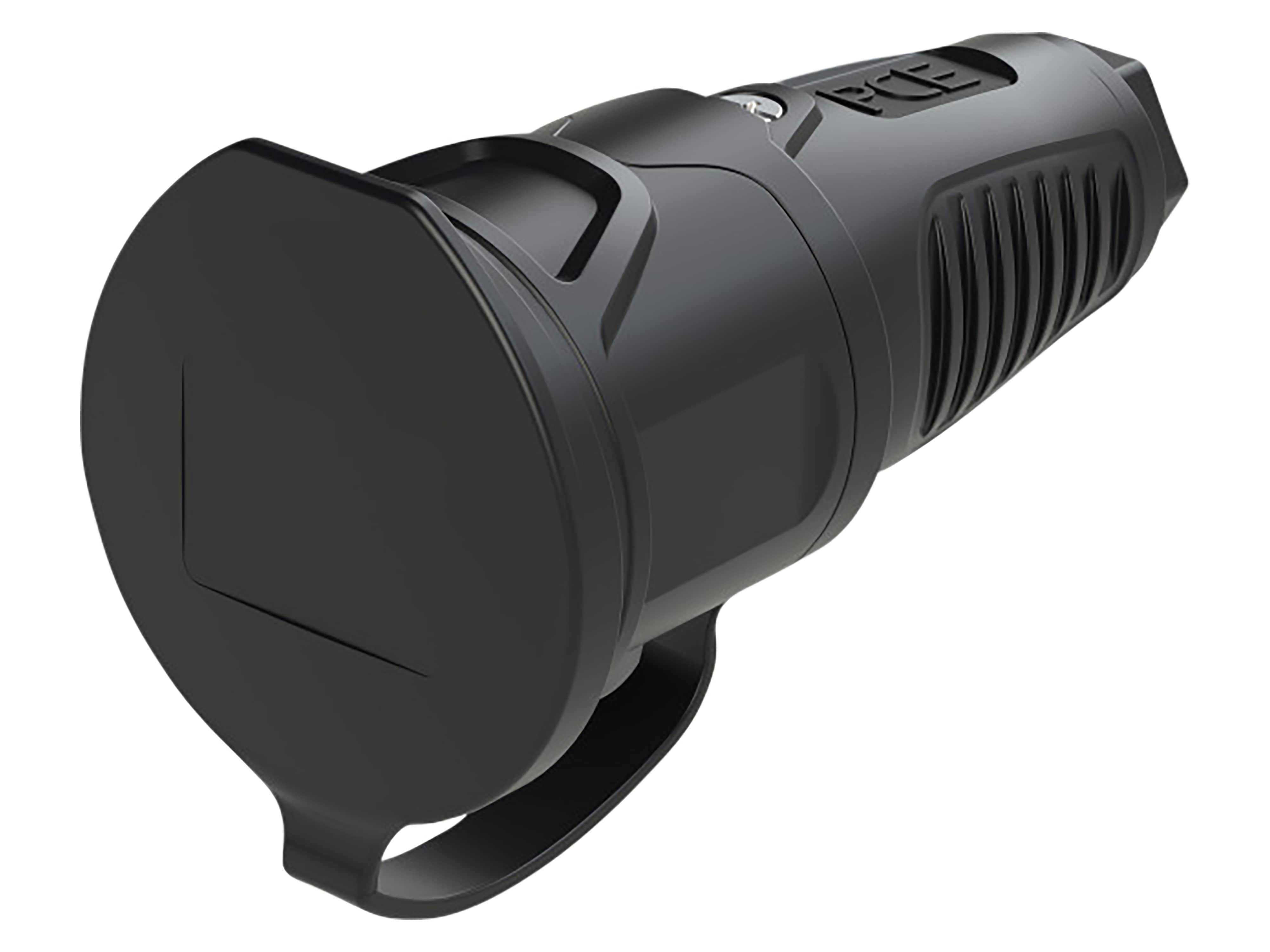 PCE Gummi-Schutzkontaktkupplung Taurus2, mit Deckel, schwarz