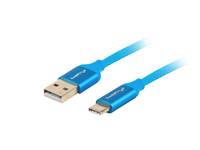 Lanberg CA-USBO-22CU-0010-BL, 1 m, USB C, USB A, USB 2.0, 480 Mbit/s, Blau