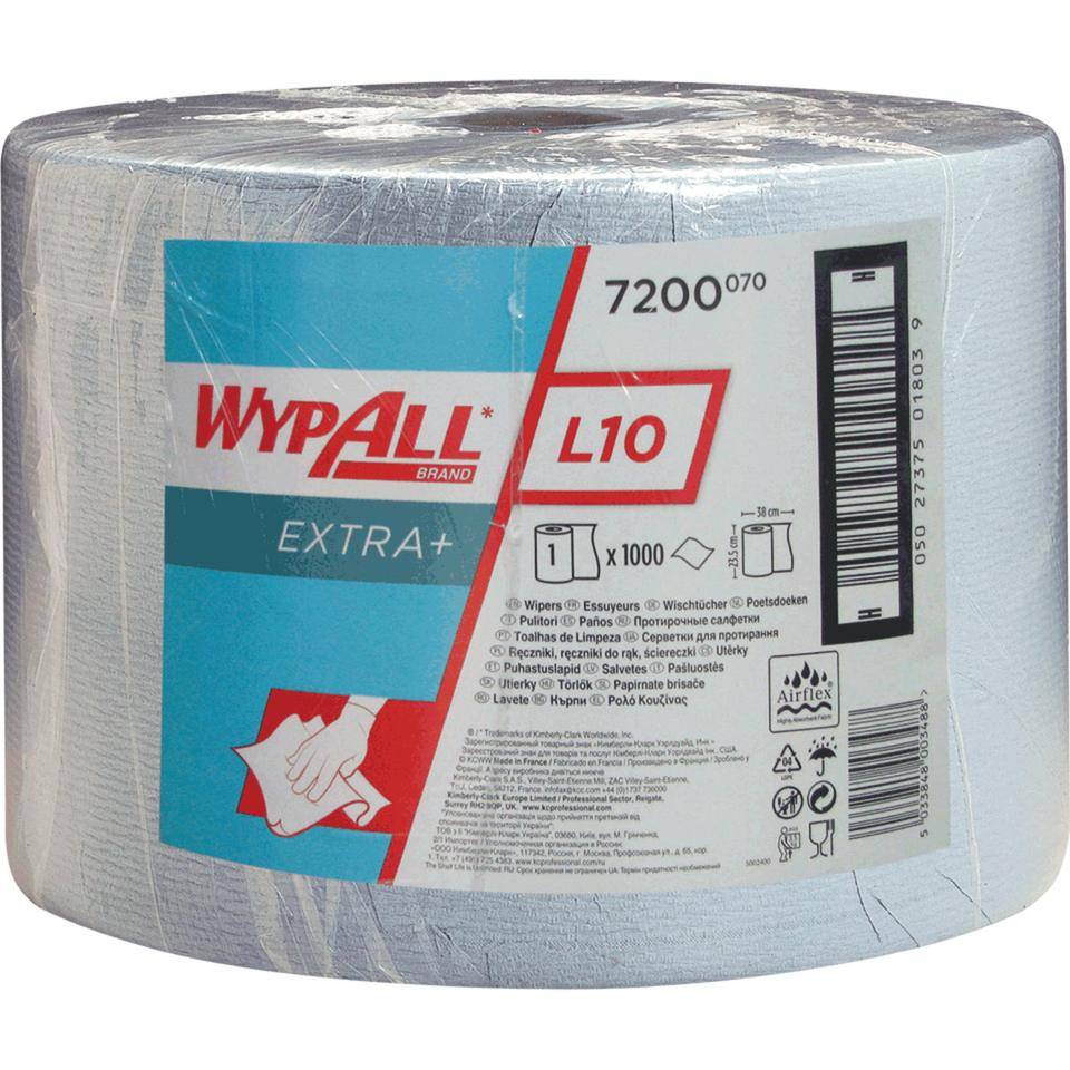 Kimberly-Clark Wischtücher Wypall® L10 EXTRA+, 1-lagig, blau, 24x38cm, 1000/RO