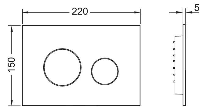 TECE loop WC-Betätigungsplatte Kunststoff für Zweimengentechnik, weiß