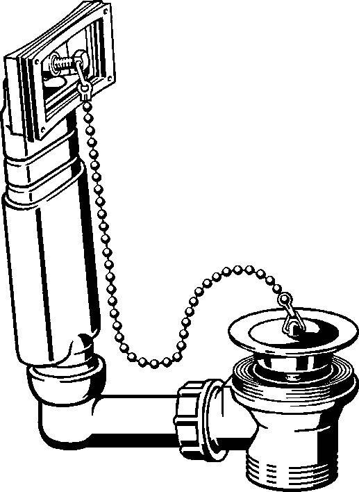 Viega Ab- und Überlaufgarnitur für Spülen, mit Kettenhalter 11/2 x70mm