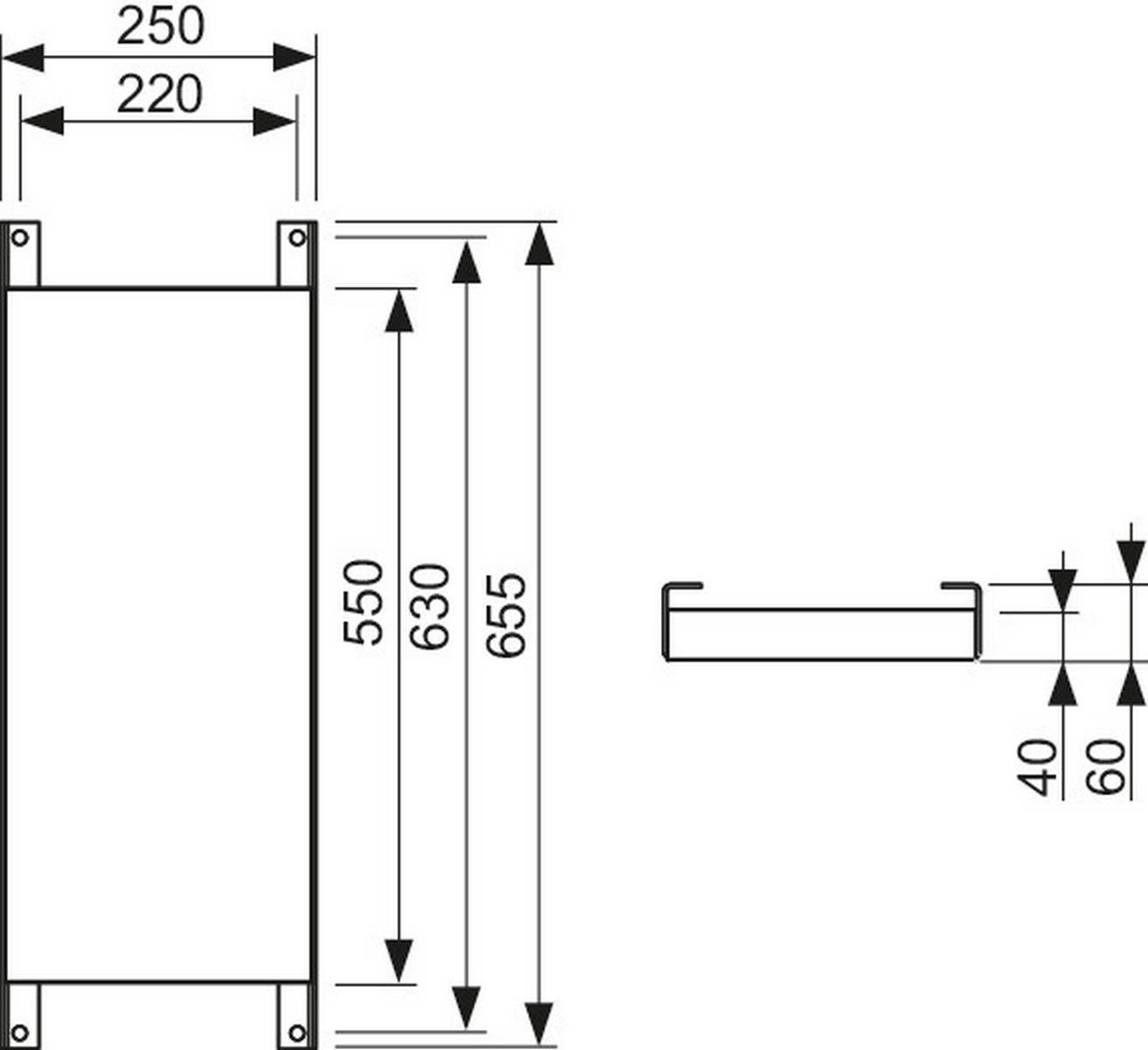 TECE profil Befestigungsplatte für Stützgriffe und Haltesysteme