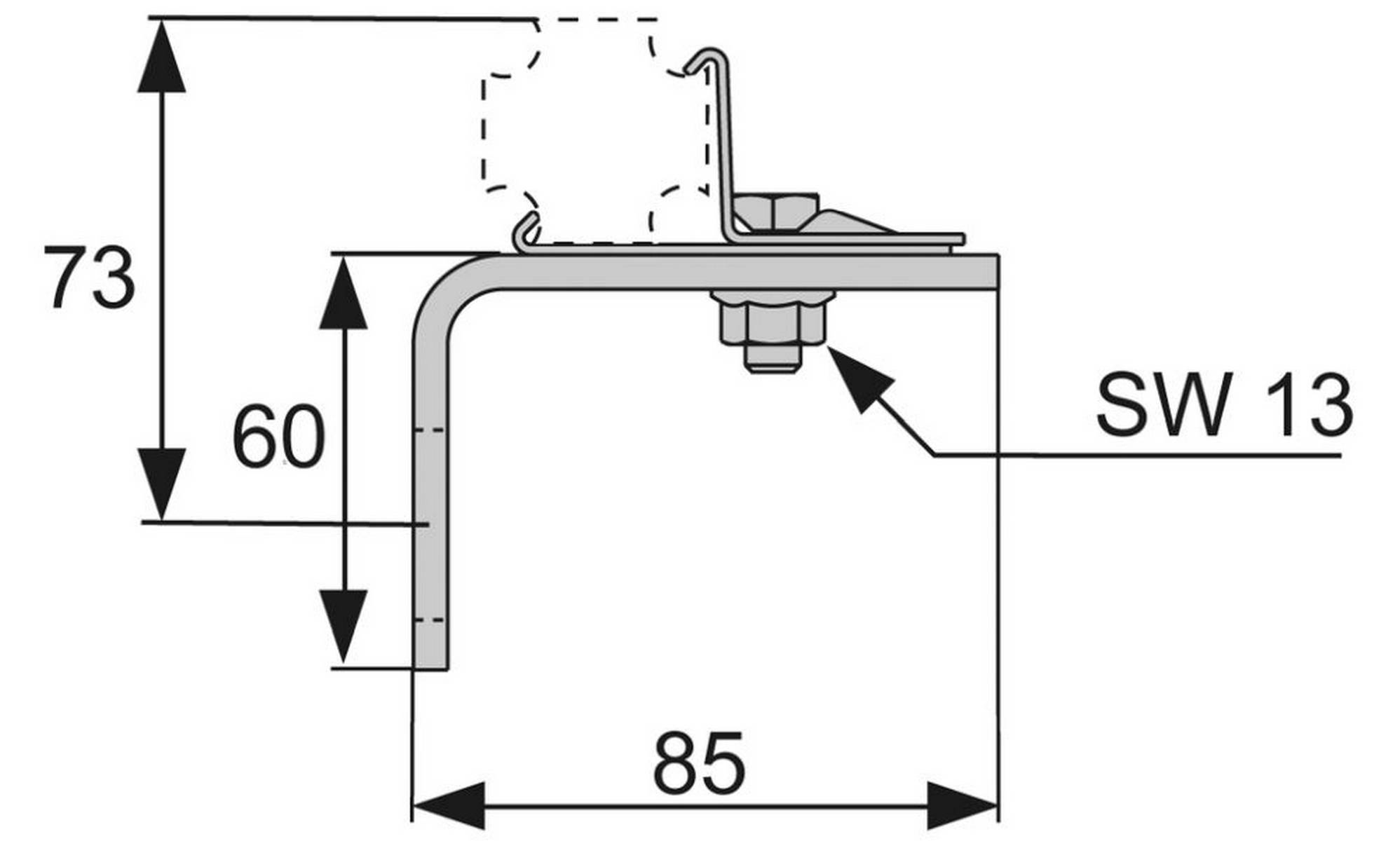 TECE profil Doppelbefestigung Stahl verzinkt