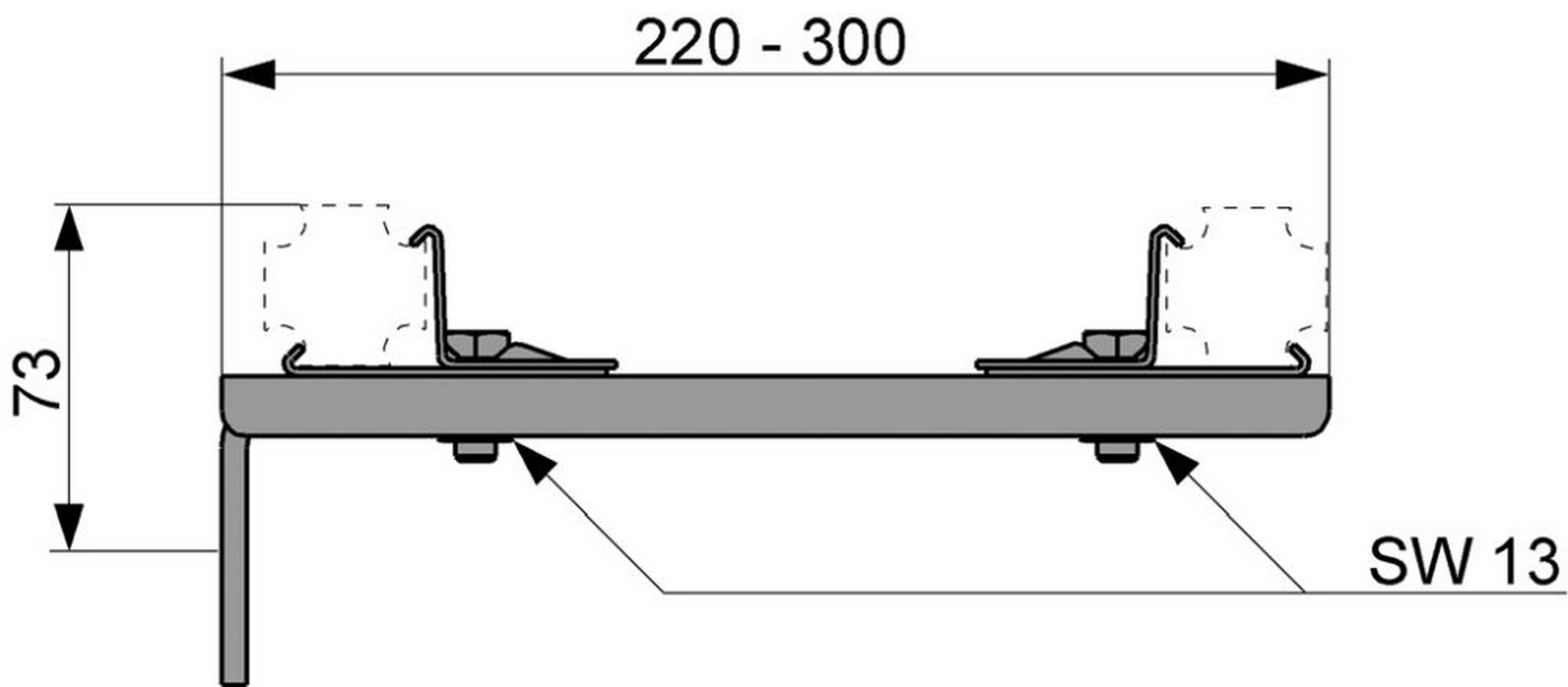 TECE profil Doppelbefestigung Stahl verzinkt, lang