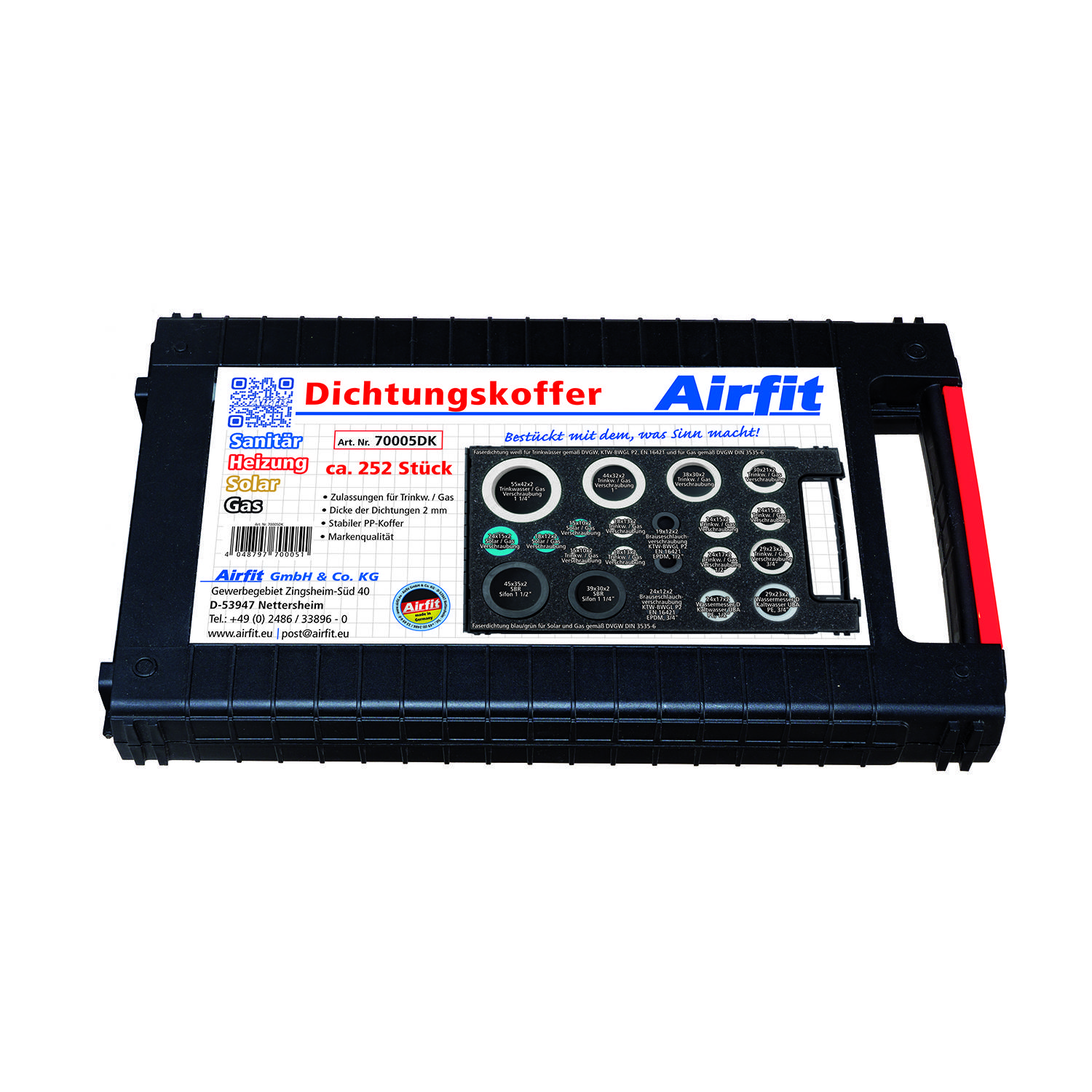 airfit Universal-Dichtungskofferfür Sanitär, Heizung, Solar, Gas