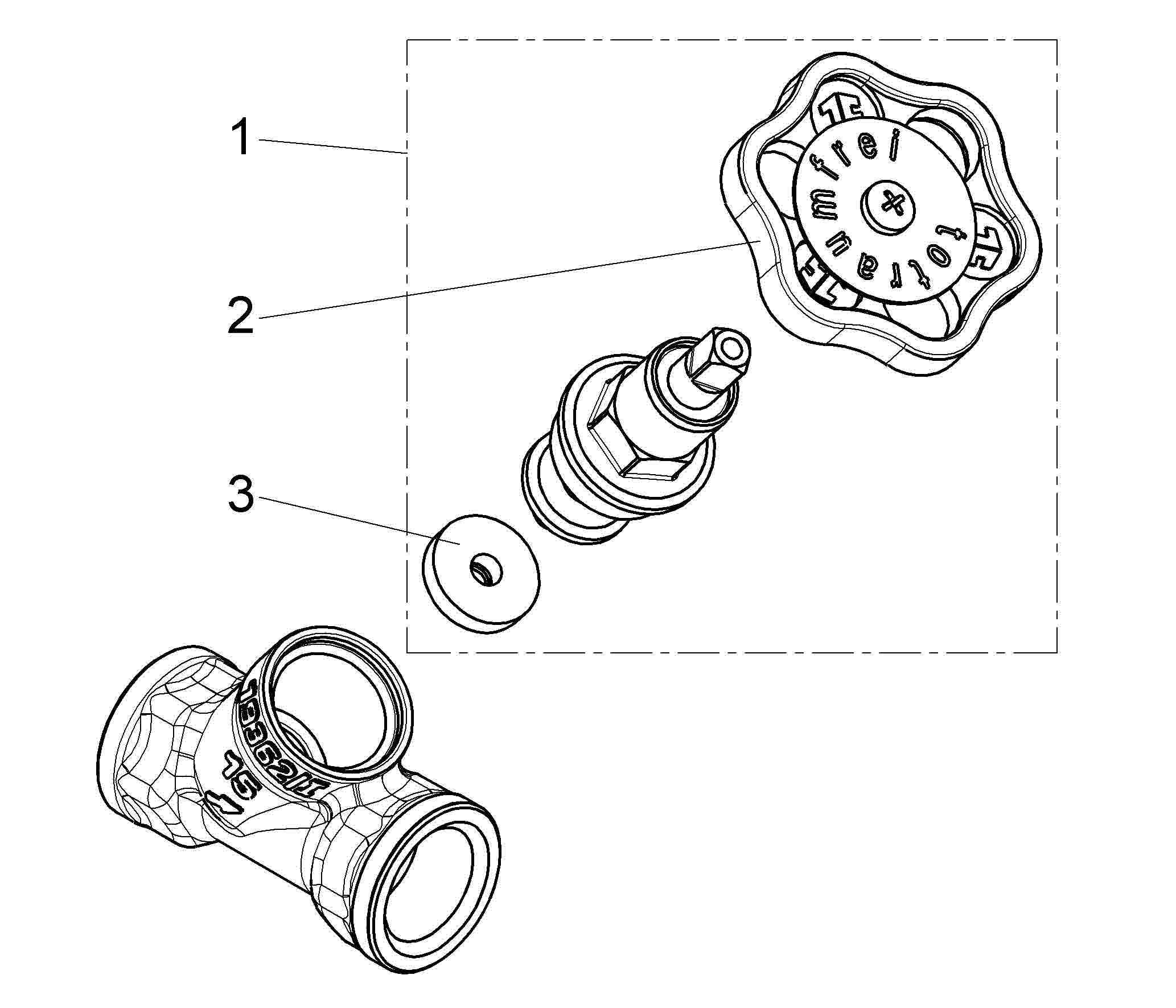 JS SCHRAEGSITZVENTIL,O.ENTLEERUNG STEIGENDE SPINDEL,DN15,IG 1/2"