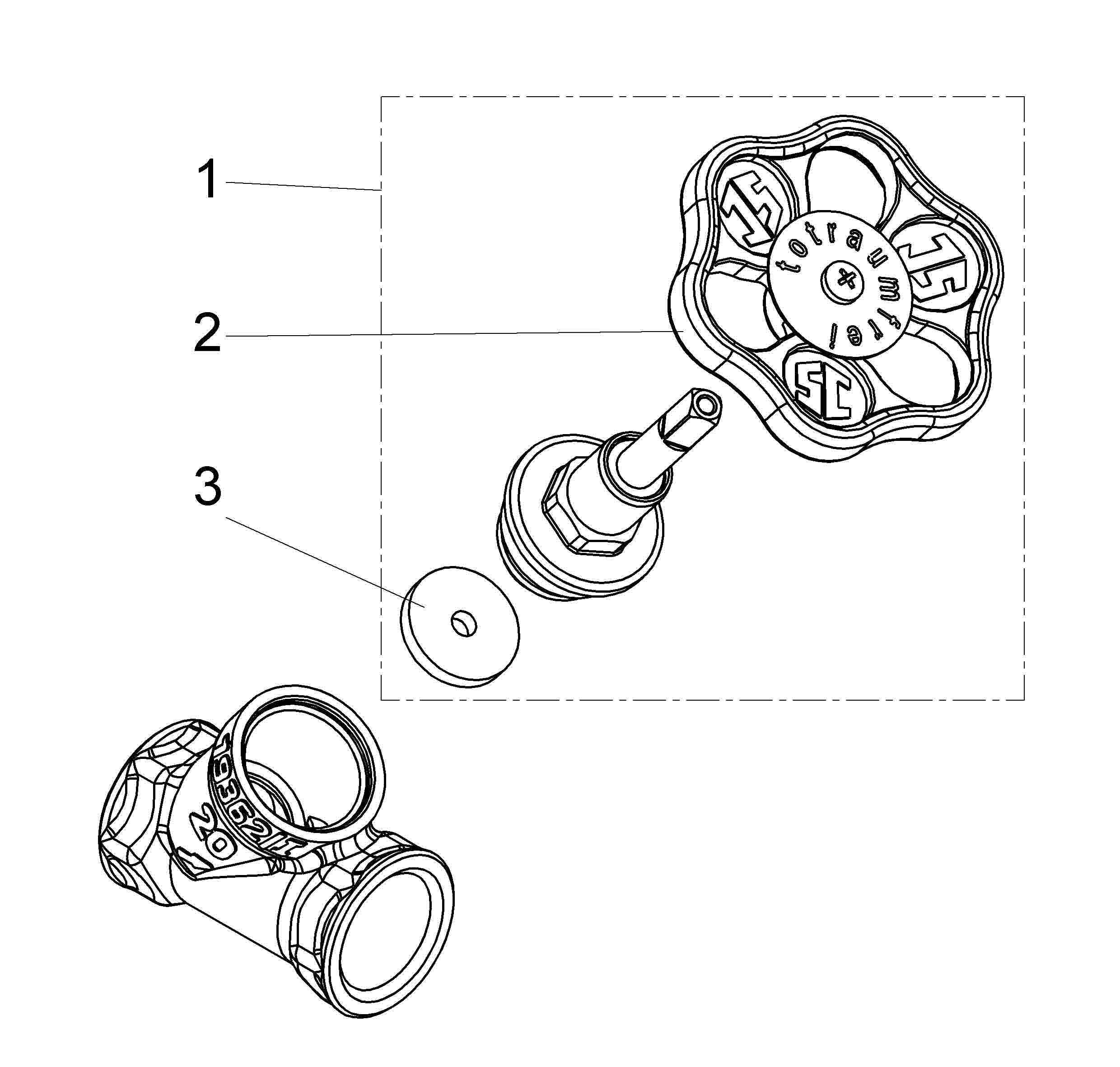 JS SCHRAEGSITZVENTIL,O.ENTLEERUNG STEIGENDE SPINDEL,DN20,IG 3/4"