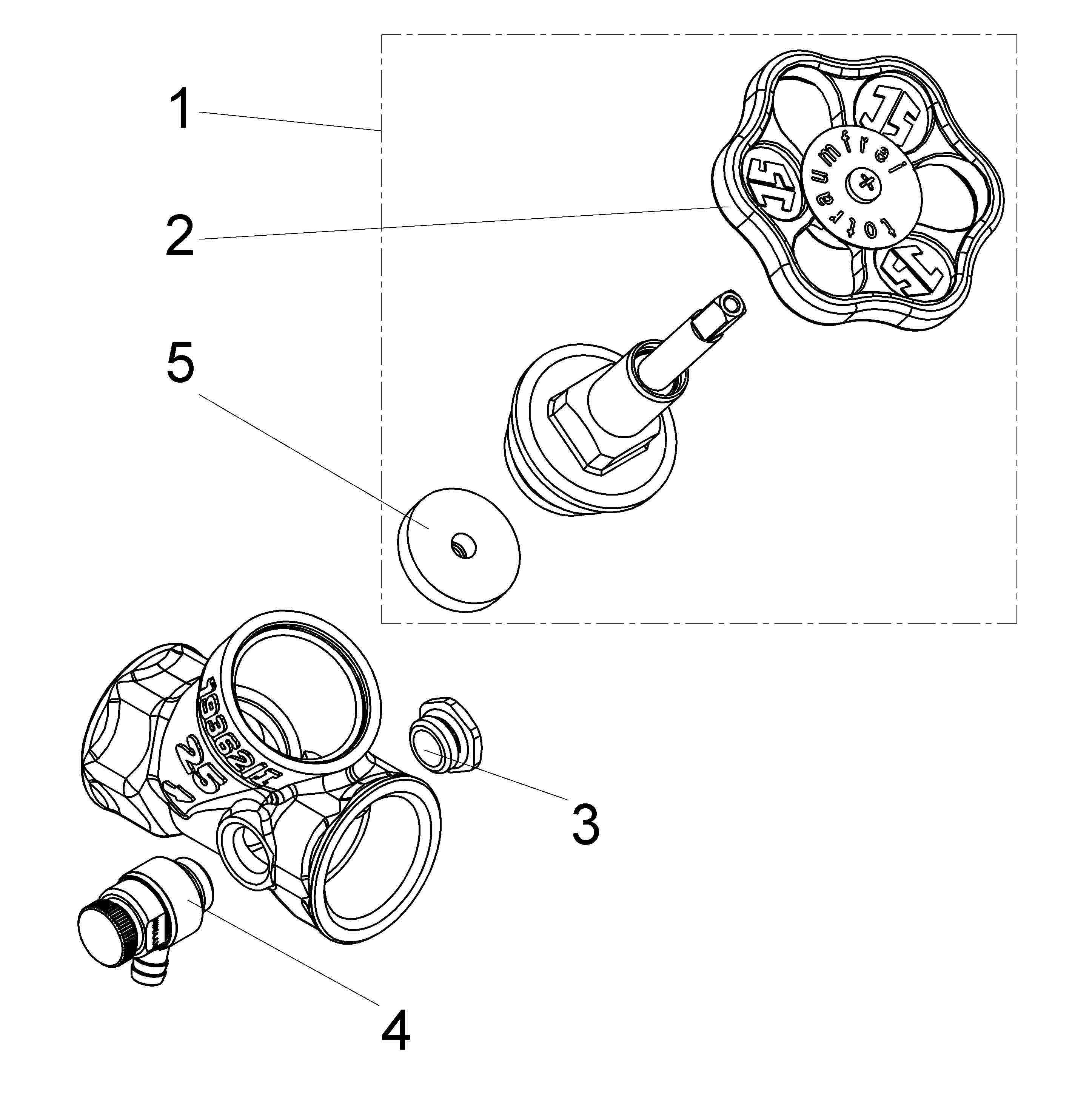 JS SCHRAEGSITZVENTIL,M.ENTLEERUNG STEIGENDE SPINDEL,DN25,IG 1"