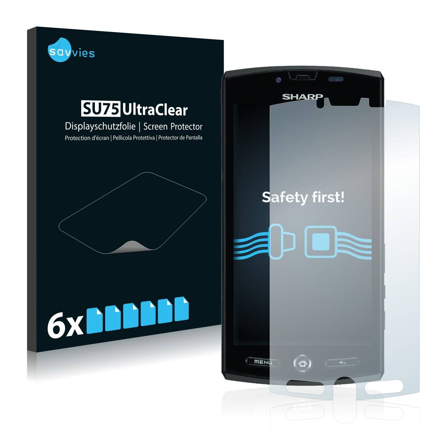 6x Savvies SU75 Displayschutzfolie für Sharp Aquos