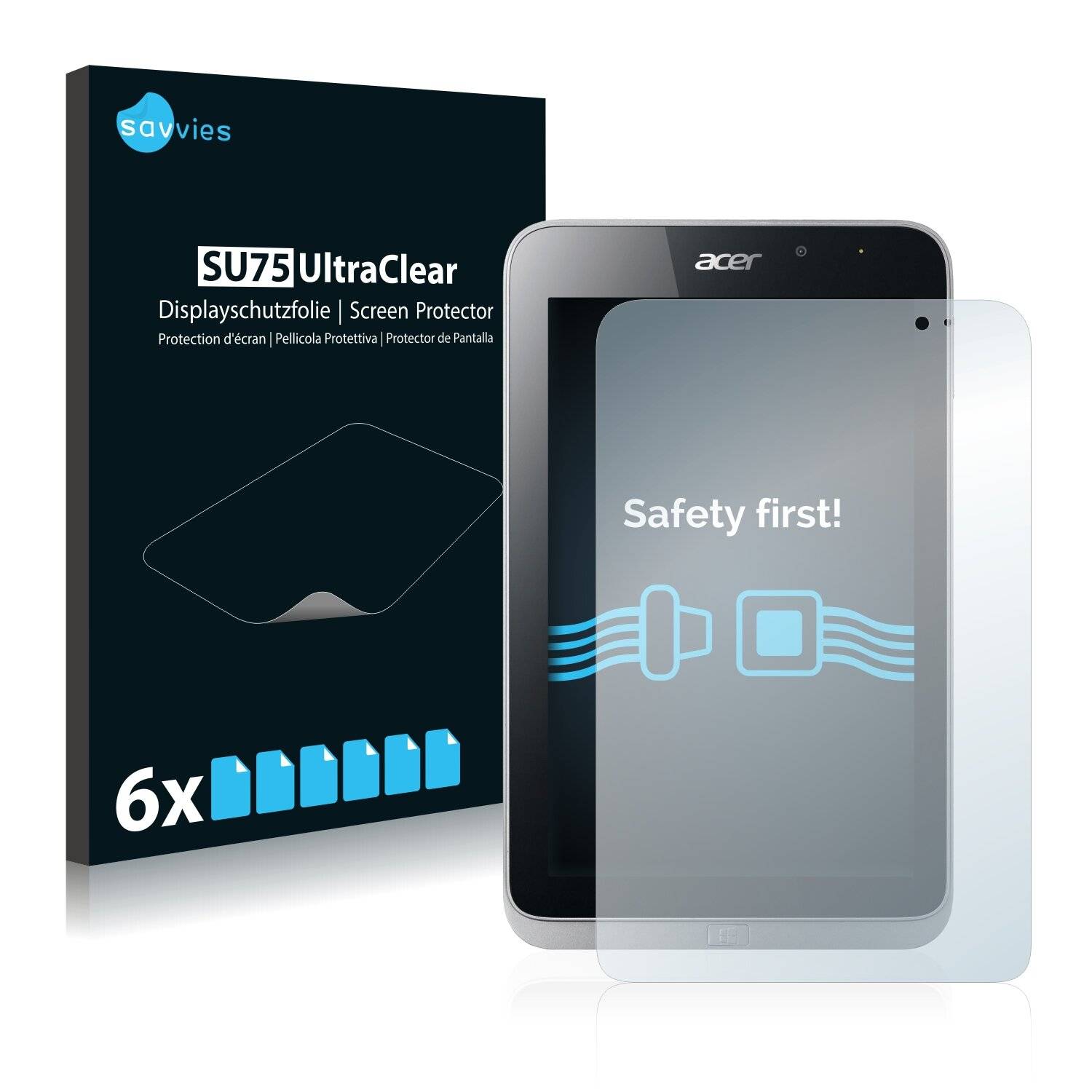 6x Savvies SU75 Displayschutzfolie für Acer Iconia Tab