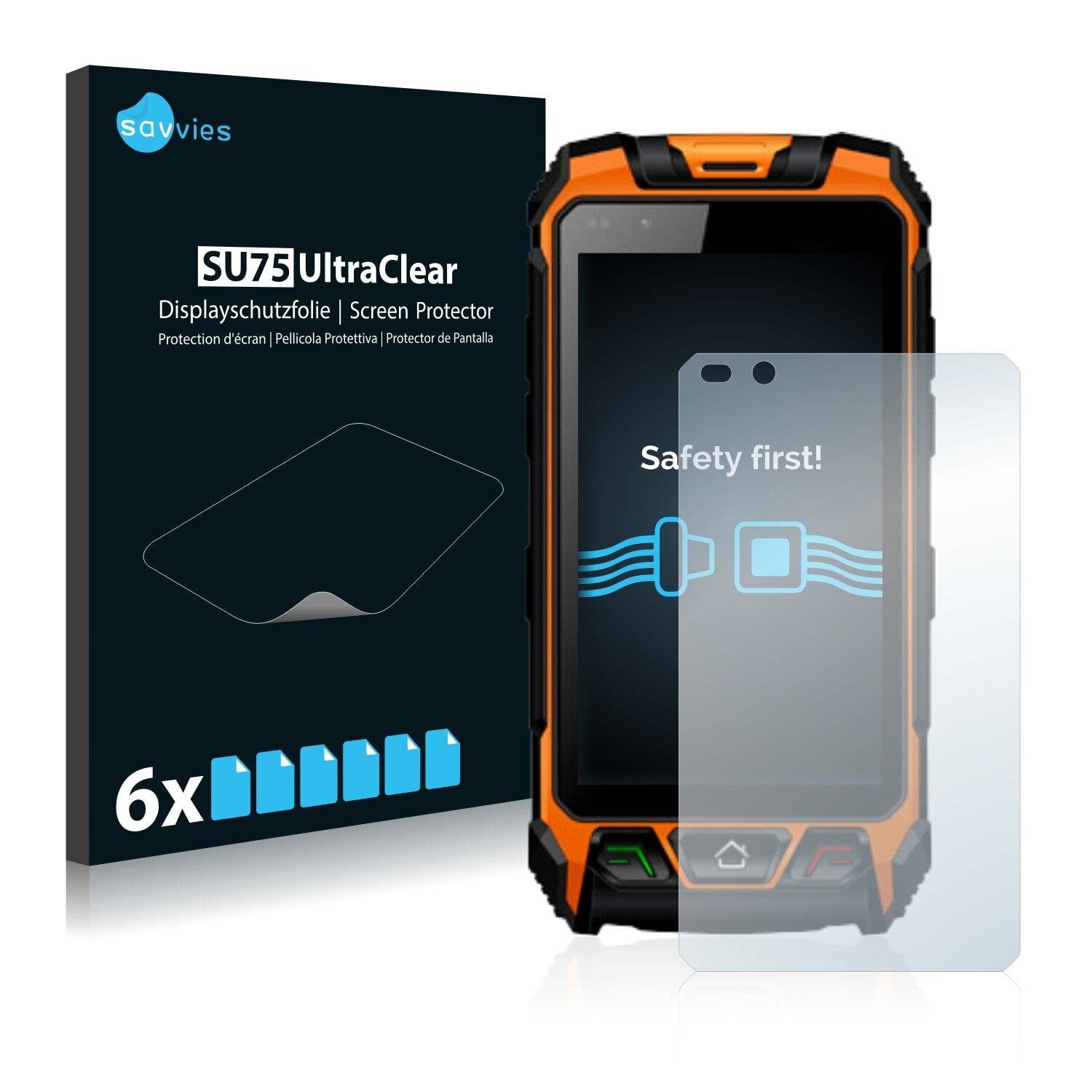 6x Savvies SU75 Displayschutzfolie für ZGPAX Tri-proof Smart Phone
