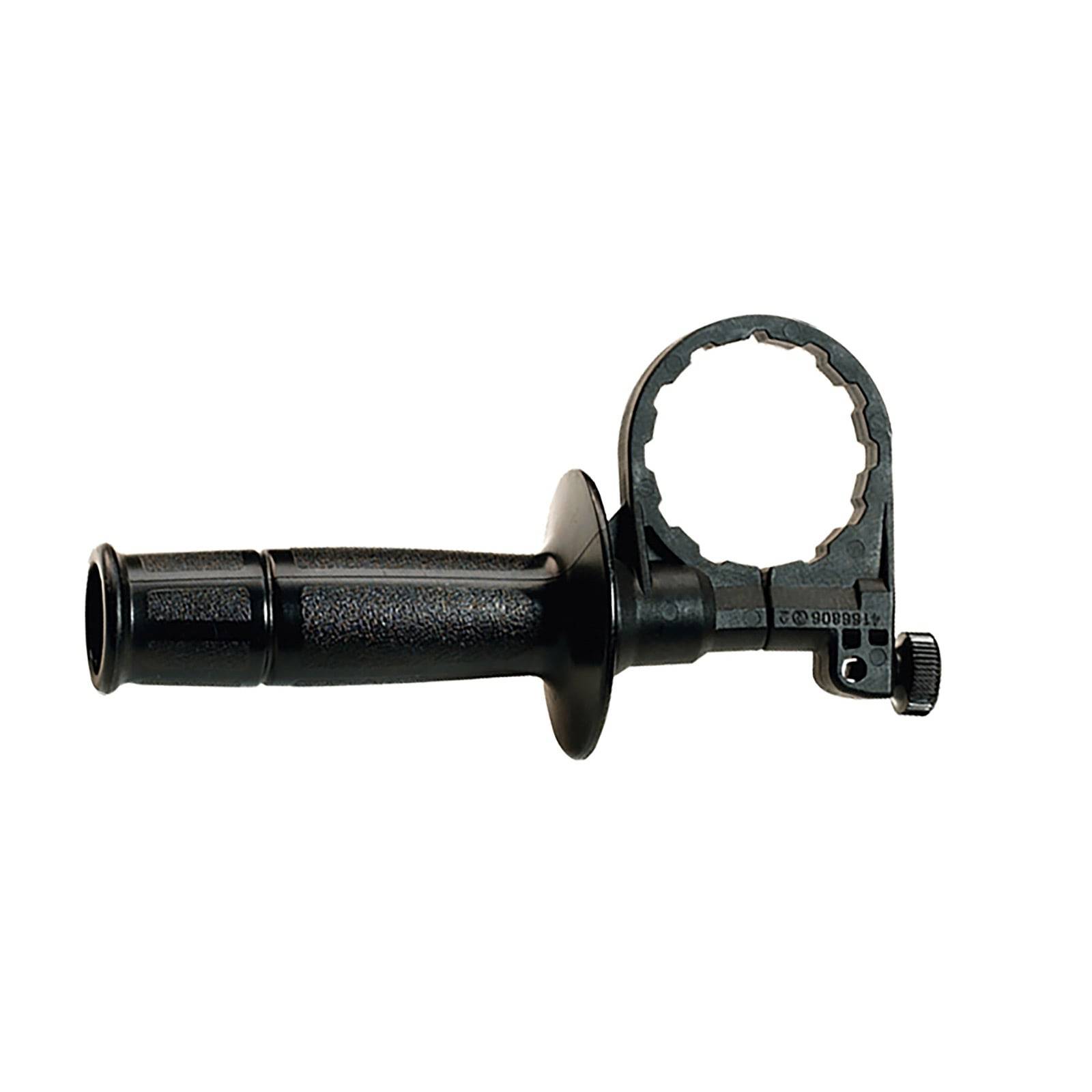 Ein schwarzer Metallhandgranatenwerfer-Aufsatz für Gewehre, bestehend aus einem zylindrischen Rohr und einer kreisförmigen Befestigung.